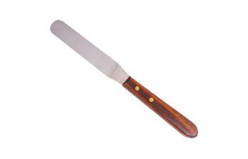 Espátula con mango de madera y lengua metálica