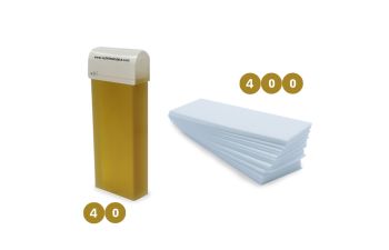 Pack 40 roll-on natural + 400 bandas depilatorias