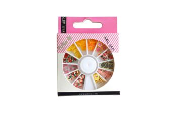 Fimo Nail Art Flores y Frutas | Rueda 144 uds